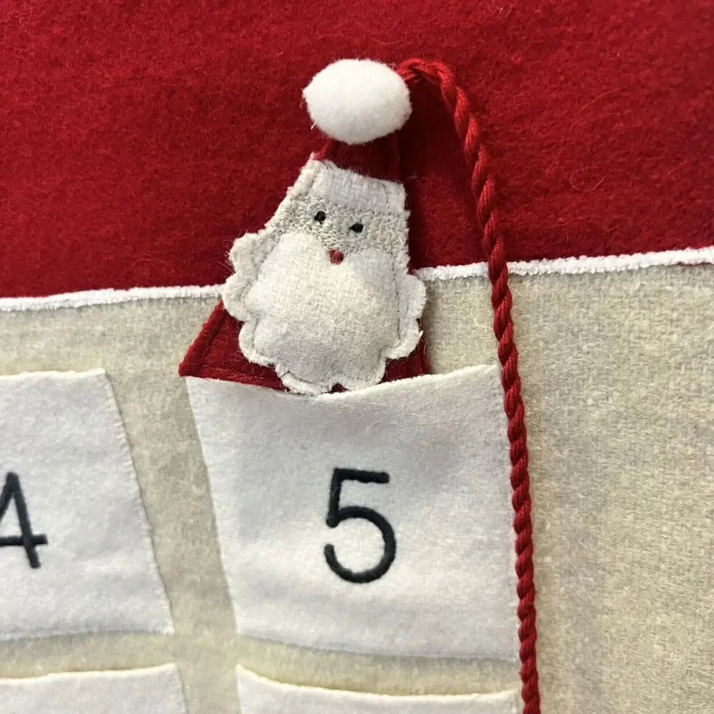 Crate & Barrel 2022 Wool Christmas Advent Calendar Polar Bear Fox Reindeer 33”x2